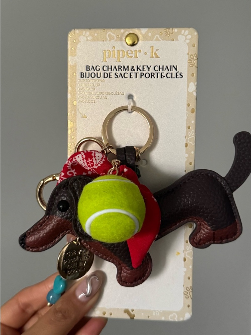 Daschund bag charm